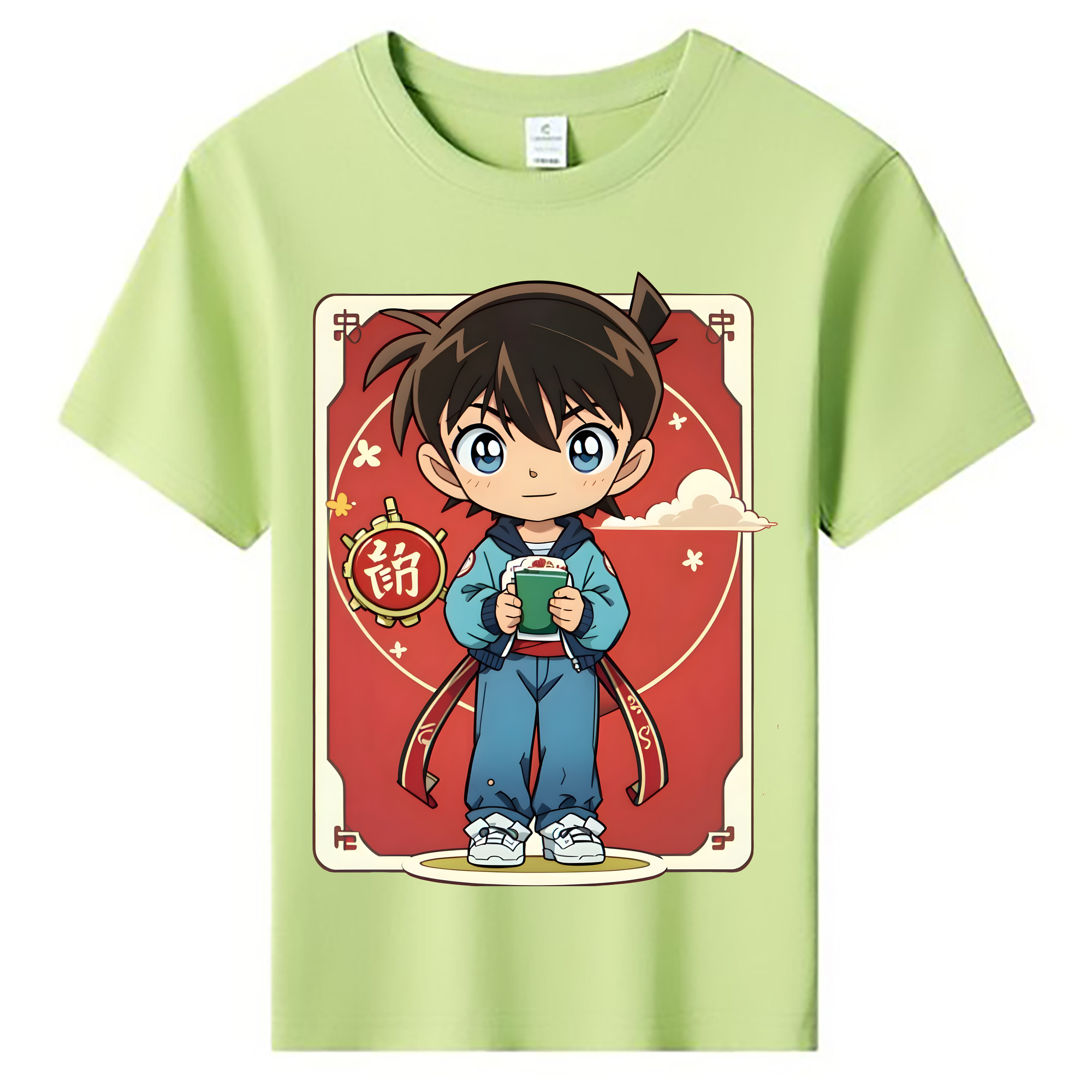 （画像用） 名探偵コナン 江戸川 コナン Detective Conan Conan Edogawa 綿100％キッズTシャツ（フロントプリント）